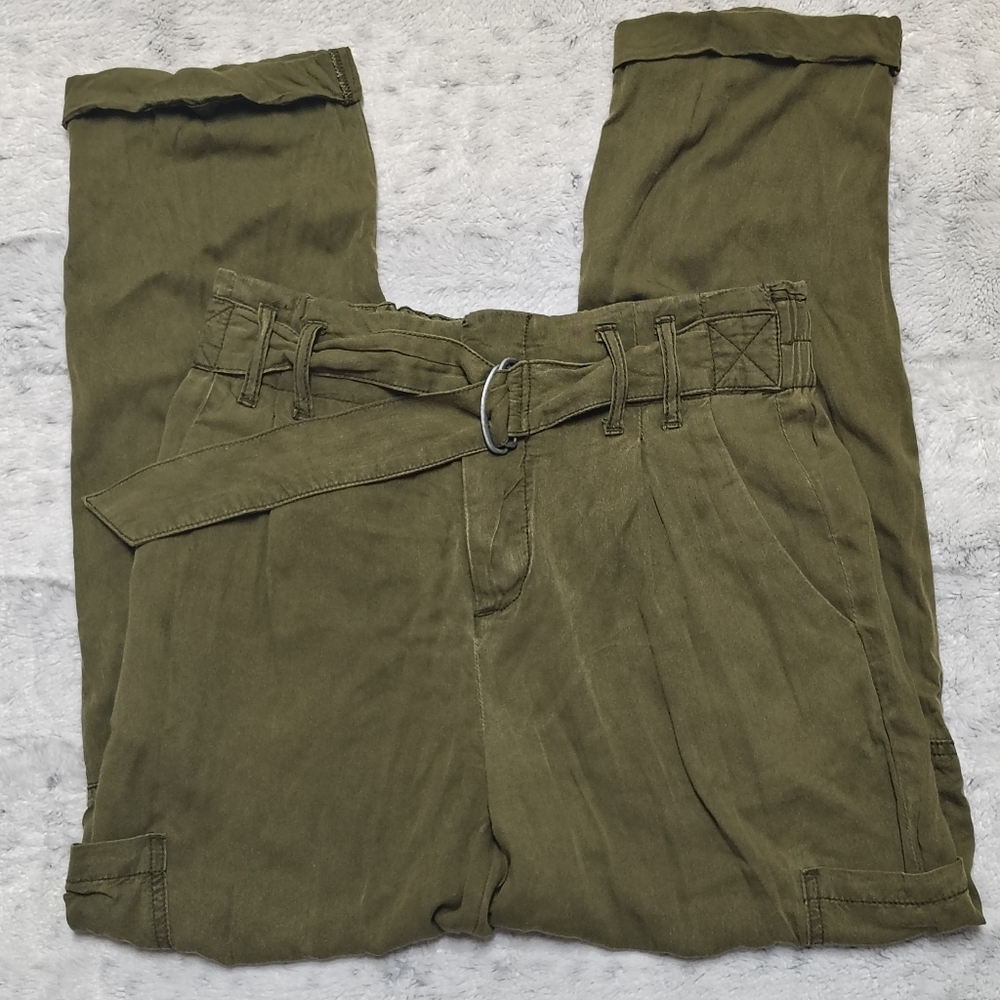Free People Summer's Over Cargo Pants Olive Green Women's 2 Boho Hippie Relaxed - Picture 4 of 12